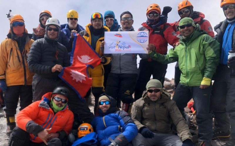 4 Nepalese climbers climbed Mt. Aconcagua (6962m) promoting Visit Nepal 2020 Campaign
