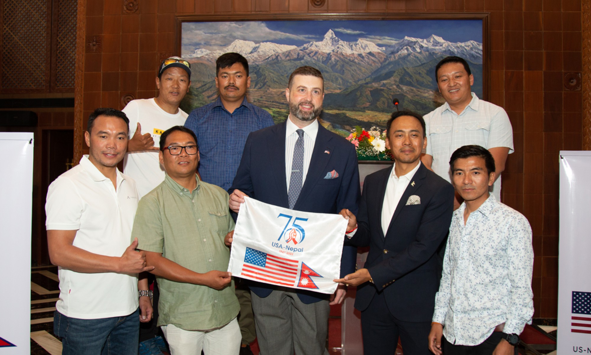 US - Nepal Friendship Team stood on the top of Mt. Denali
